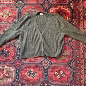 Cost Plus World Market Olive Green Knit Sweater